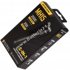 Torcia Nitecore MH15, luce con funzione power bank, 2000 lumen