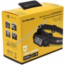 Lampada frontale Nitecore NU40 LED, lampada frontale, USB C, max. 1000 lumen