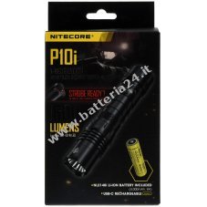 Torcia tattica a LED Nitecore P10I, fino a 1800 lumen, incl. cavo di ricarica USB C