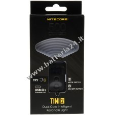 Torcia portachiavi Nitecore TINI 2 LED, 500 lumen