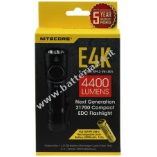 Torcia tattica EDC Nitecore E4K, torcia da 4400 lumen