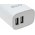 Powery Adattatore multi carica con 2 prese USB 2,4A Bianco